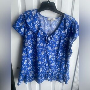 Loft Short Sleeve Scoop Neck Blouse